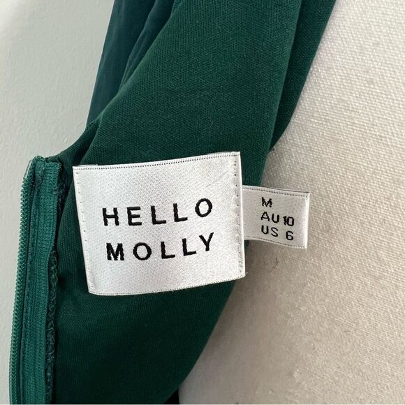 HELLO MOLLY PARTY IT UP One Shoulder Bodycon Mesh Mini DRESS in GREEN Size 6 - Picture 6 of 12